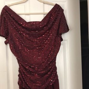 Striking Wedding Party Dress In Burgundy